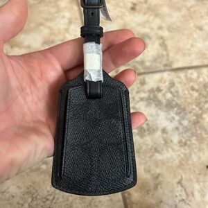 Coach charcoal black signature NWT Textured Luggage Tag
